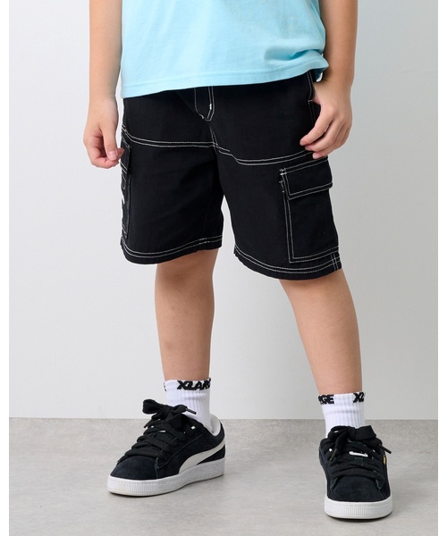 XLARGE KIDS（エクストララージキッズ）の「カーゴハーフパンツ（カーゴパンツ・キッズ・ブラック/カーキ・140cm/120cm/100cm/90cm/110cm/130cm）」の2枚目の写真