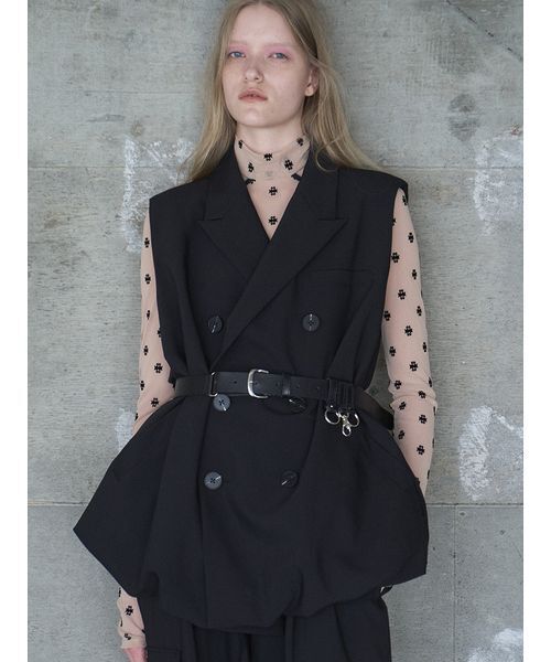 SORIN(ソリン )の「Double Breasted Balloon Vest / ダブルブレストバルーンベスト(その他アウター・レディース・ブラック/チェック・38)」の2枚目の写真