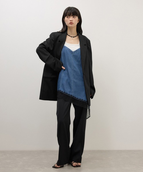 ADAM ET ROPE'(アダムエロペ)の「【サステナブル】シングルブレストスリットジャケット/セットアップ対応(テーラードジャケット・レディース・ブラック/ダークブラウン・36/38)」の9枚目の写真