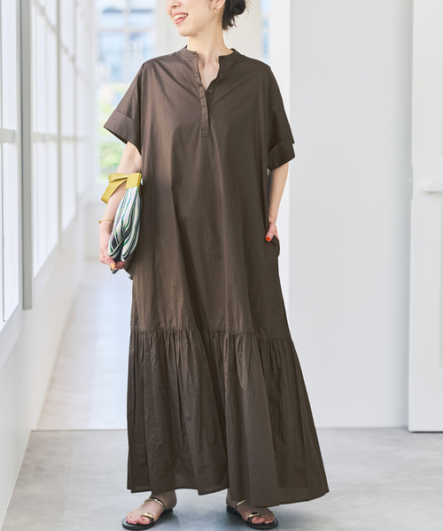 Spick & Span(スピックアンドスパン)の「《追加》ローンティアードマキシワンピース(ワンピース・レディース・ブラウン/ブラック・FREE)」の2枚目の写真