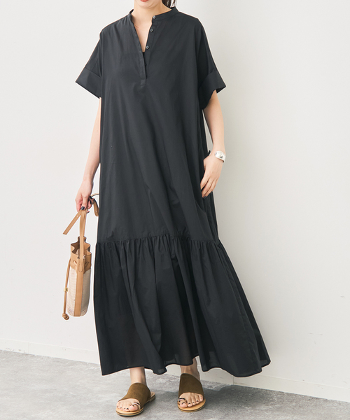 Spick & Span(スピックアンドスパン)の「《追加》ローンティアードマキシワンピース(ワンピース・レディース・ブラウン/ブラック・FREE)」の5枚目の写真