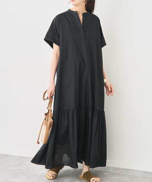 Spick & Span(スピックアンドスパン)の「《追加》ローンティアードマキシワンピース(ワンピース・レディース・ブラウン/ブラック・FREE)」の6枚目の写真