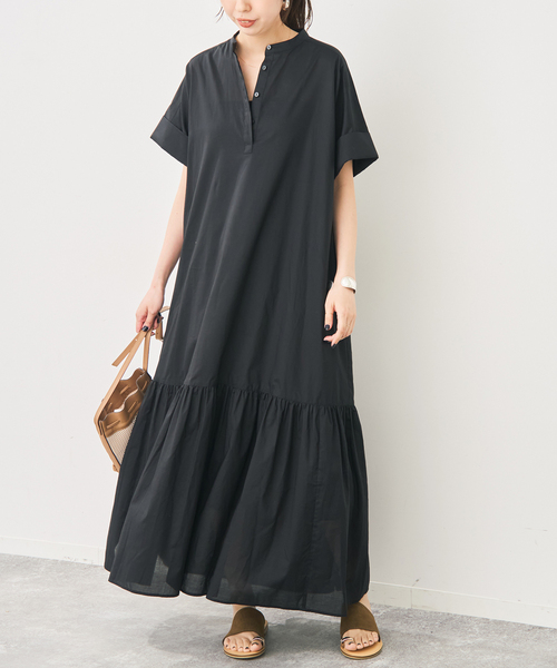 Spick & Span(スピックアンドスパン)の「《追加》ローンティアードマキシワンピース(ワンピース・レディース・ブラウン/ブラック・FREE)」の7枚目の写真