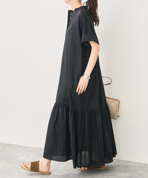 Spick & Span(スピックアンドスパン)の「《追加》ローンティアードマキシワンピース(ワンピース・レディース・ブラウン/ブラック・FREE)」の8枚目の写真