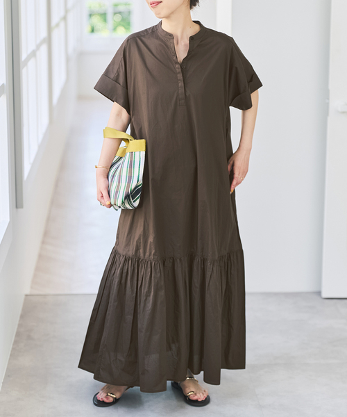 Spick & Span(スピックアンドスパン)の「《追加》ローンティアードマキシワンピース(ワンピース・レディース・ブラウン/ブラック・FREE)」の11枚目の写真