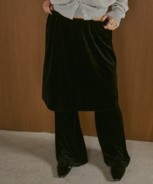 ELTONE(エルトーン)の「ベロアレイヤードフレアパンツ(その他パンツ・レディース・ブラック/ブラウン・SMALL/MEDIUM)」の6枚目の写真