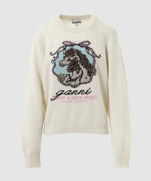 GANNI | Graphic Wool Sweater Horse(ニット/セーター)
