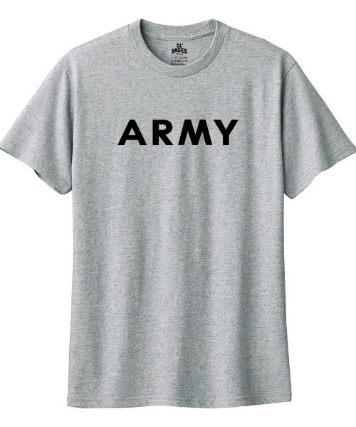 Ol' Basics(オールベーシックス)の「Ol' Basics(オール・ベーシックス) 半袖Tシャツ ARMY アーミー ロゴ プリント 5.6オンス トップス カットソー レディース(Tシャツ/カットソー・レディース・ホワイト/オリーブ/ヘザーグレー/ブラック・M/L)」の3枚目の写真