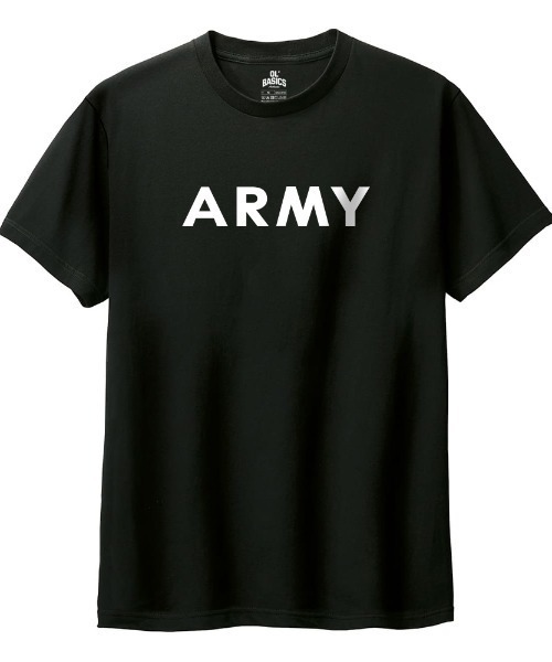Ol' Basics(オールベーシックス)の「Ol' Basics(オール・ベーシックス) 半袖Tシャツ ARMY アーミー ロゴ プリント 5.6オンス トップス カットソー レディース(Tシャツ/カットソー・レディース・ホワイト/オリーブ/ヘザーグレー/ブラック・M/L)」の1枚目の写真