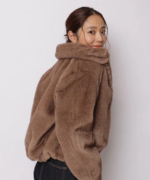 JUSGLITTY(ジャスグリッティー)の「ダブルジップフェイクファージャケット(その他アウター・レディース・ブラウン/ホワイト・1/2)」の21枚目の写真