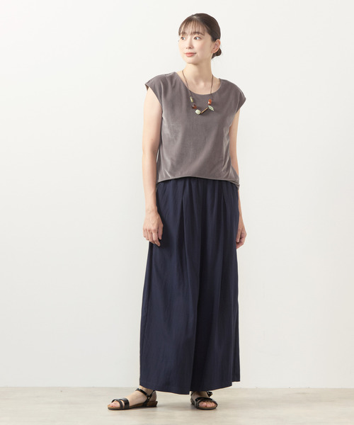 MELROSE claire（メルローズ クレール）の「【ベロア×ジャージーカットフレンチプルオーバー】（Tシャツ/カットソー・レディース・ブラック/ブラウン/アイボリー/チャコールグレー・FREE）」の17枚目の写真