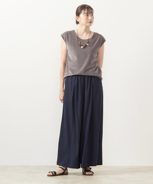 MELROSE claire（メルローズ クレール）の「【ベロア×ジャージーカットフレンチプルオーバー】（Tシャツ/カットソー・レディース・ブラック/ブラウン/アイボリー/チャコールグレー・FREE）」の18枚目の写真
