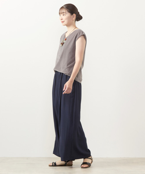 MELROSE claire（メルローズ クレール）の「【ベロア×ジャージーカットフレンチプルオーバー】（Tシャツ/カットソー・レディース・ブラック/ブラウン/アイボリー/チャコールグレー・FREE）」の19枚目の写真