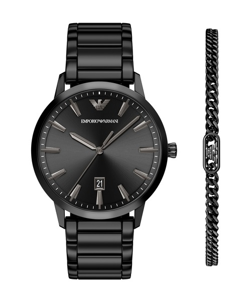 EMPORIO ARMANI(エンポリオアルマーニ)の「エンポリオ・アルマーニ 腕時計 メンズ アナログ ステンレス AR80089SET(アナログ腕時計・メンズ・ブラック・FREE)」の1枚目の写真