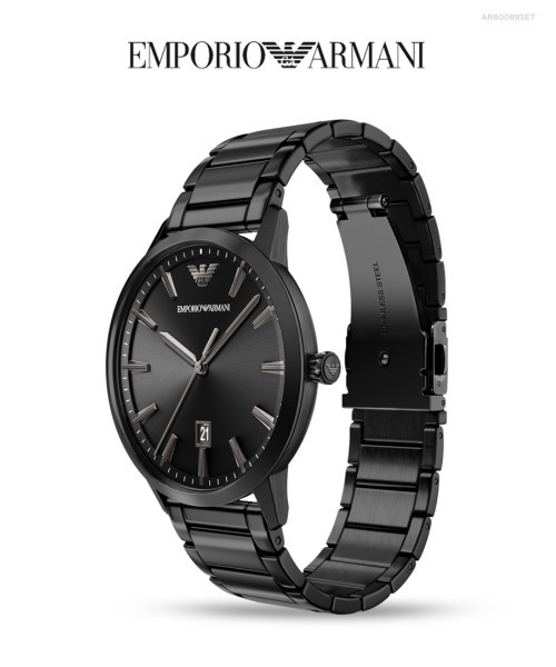 EMPORIO ARMANI(エンポリオアルマーニ)の「エンポリオ・アルマーニ 腕時計 メンズ アナログ ステンレス AR80089SET(アナログ腕時計・メンズ・ブラック・FREE)」の9枚目の写真
