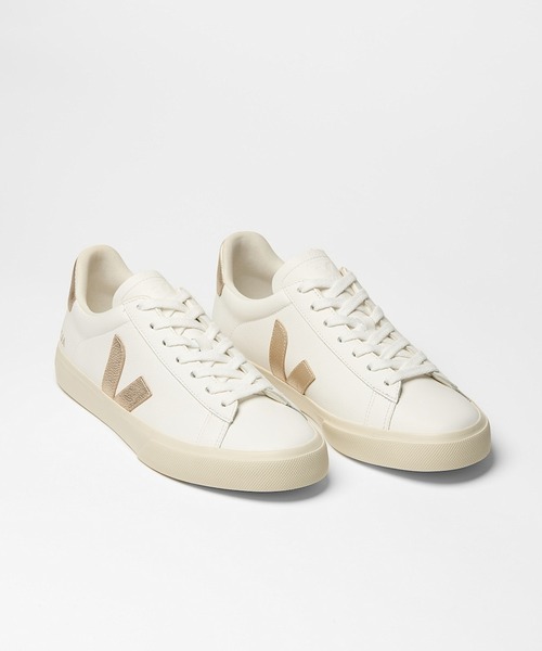 VEJA(ヴェジャ)の「VEJA Campo レザースニーカー(スニーカー・レディース・ホワイト×ゴールド・36/22/37/23/38/24/39/25/40/25.5cm)」の3枚目の写真
