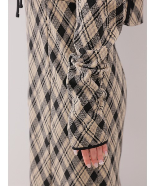 M me eme（エムミーエメ）の「Check ensemble long onepiece(eme10861)（ワンピース・レディース・ブラック/ブラウン・XS/FREE）」の11枚目の写真