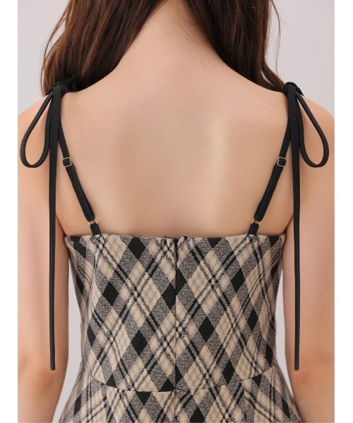 M me eme（エムミーエメ）の「Check ensemble long onepiece(eme10861)（ワンピース・レディース・ブラック/ブラウン・XS/FREE）」の12枚目の写真
