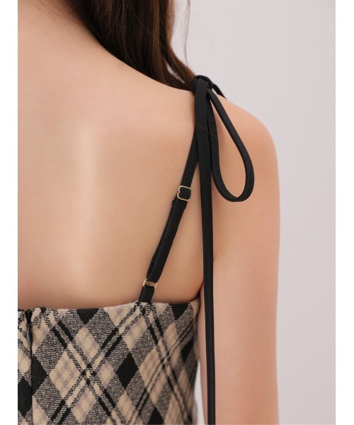 M me eme（エムミーエメ）の「Check ensemble long onepiece(eme10861)（ワンピース・レディース・ブラック/ブラウン・XS/FREE）」の13枚目の写真