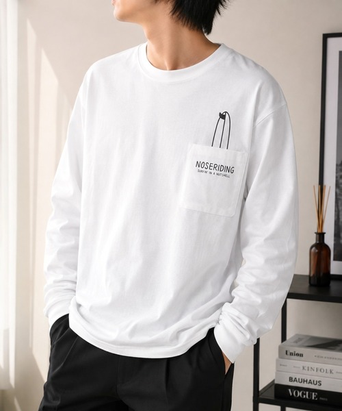 UP START(アップスタート)の「【Bls】 【ZM】【Bling Leads】ポケ付きヤシの木プリント 天竺ロンTEE(BL)(Tシャツ/カットソー・レディース・グレー系その他・FREE)」の5枚目の写真