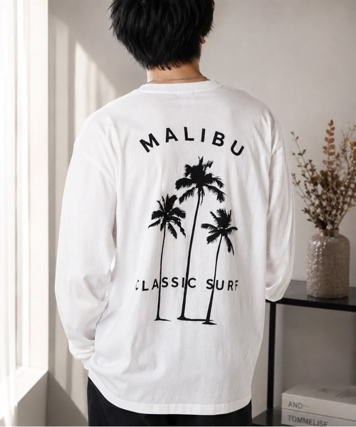UP START(アップスタート)の「【Bls】 【ZM】【Bling Leads】ポケ付きヤシの木プリント 天竺ロンTEE(BL)(Tシャツ/カットソー・レディース・グレー系その他・FREE)」の4枚目の写真