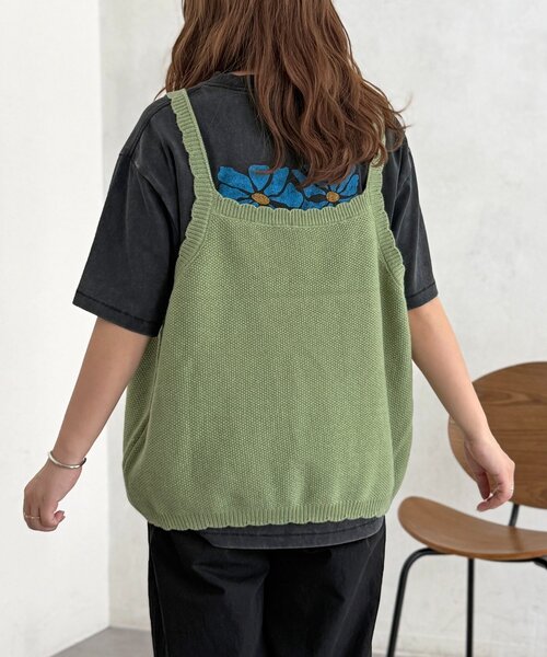 CPCM(シーピーシーエム)の「花刺繍ニットベスト(ニット/セーター・レディース・グリーン/レッド/イエロー・FREE)」の19枚目の写真