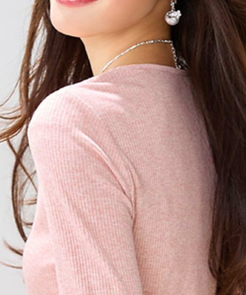 ONEP STAR(ワンピスター)の「フロントボタンキーネックリブカットソー(Tシャツ/カットソー・レディース・ピンク・MEDIUM/LARGE/X-LARGE)」の11枚目の写真