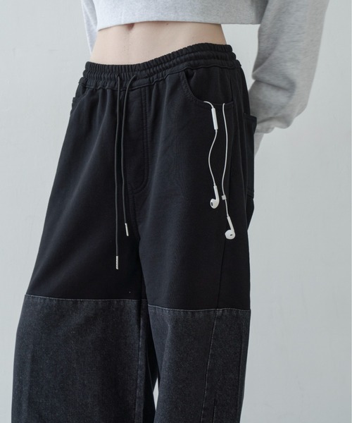 feepur(フェピュール)の「スウェットドッキングバレルデニム(デニムパンツ・レディース・ブラック・TALL/MEDIUM/SMALL)」の1枚目の写真