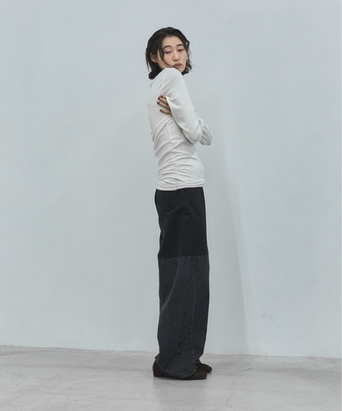 feepur(フェピュール)の「スウェットドッキングバレルデニム(デニムパンツ・レディース・ブラック・TALL/MEDIUM/SMALL)」の7枚目の写真