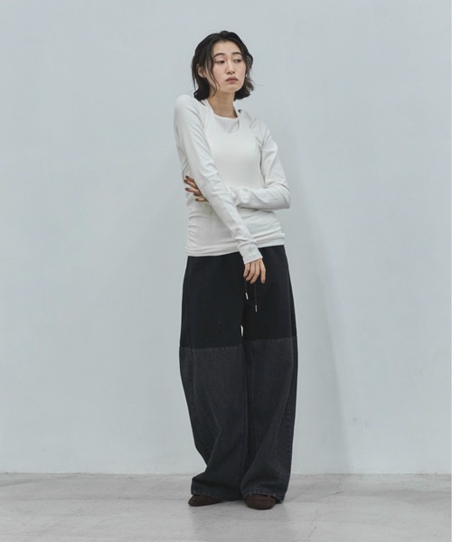 feepur(フェピュール)の「スウェットドッキングバレルデニム(デニムパンツ・レディース・ブラック・TALL/MEDIUM/SMALL)」の5枚目の写真