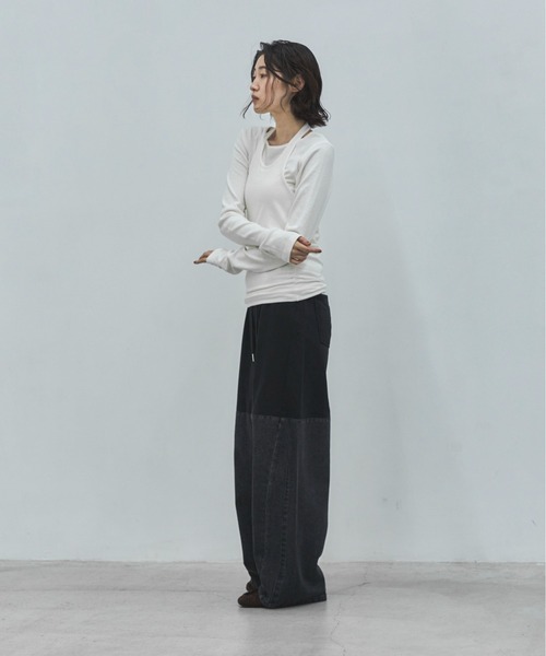 feepur(フェピュール)の「スウェットドッキングバレルデニム(デニムパンツ・レディース・ブラック・TALL/MEDIUM/SMALL)」の6枚目の写真
