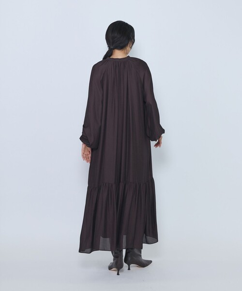 1er Arrondissement(プルミエアロンディスモン)の「ギャザーティアードワンピース(ワンピース・レディース・ブラウン/ブラック・36/38)」の3枚目の写真