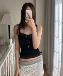 Lace Trim Rib Camisole / レーストリムリブキャミソール