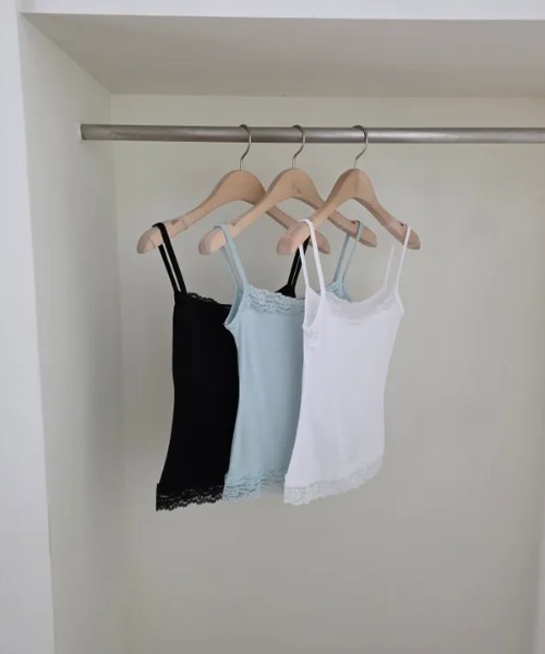LOENNE(ロエヌ)の「Lace Trim Rib Camisole / レーストリムリブキャミソール(Tシャツ/カットソー・レディース・ホワイト/ブラック/ミント・FREE)」の20枚目の写真