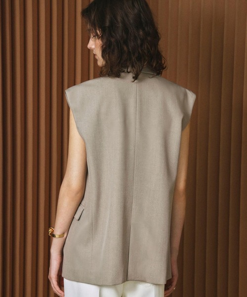 ELFRANK(エルフランク)の「【2026AW】【M~Lサイズ展開】ダブルブレストテーラードベスト ジレ(ベスト・レディース・アイボリー/ブラック/ベージュ・L/M)」の7枚目の写真