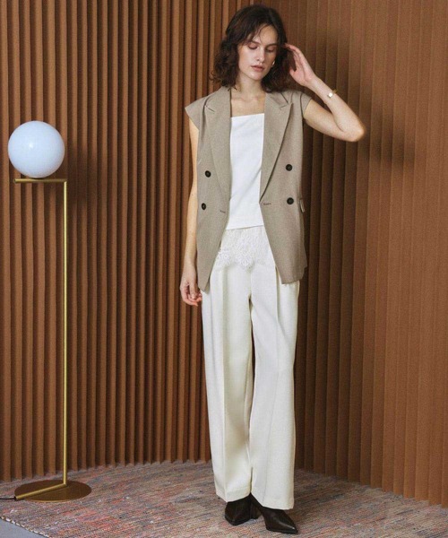 ELFRANK(エルフランク)の「【2026AW】【M~Lサイズ展開】ダブルブレストテーラードベスト ジレ(ベスト・レディース・アイボリー/ブラック/ベージュ・L/M)」の8枚目の写真