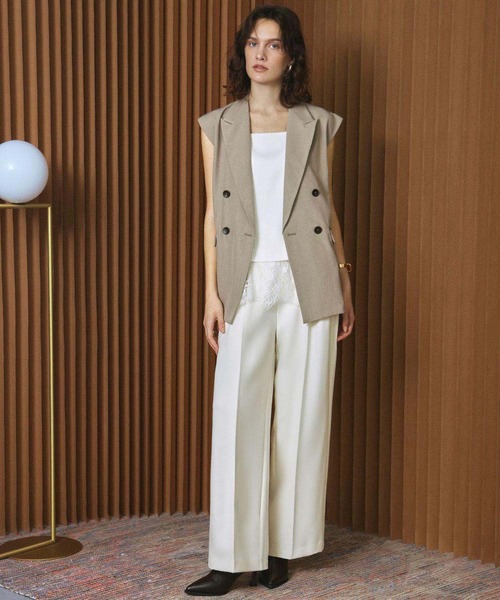 ELFRANK(エルフランク)の「【2026AW】【M~Lサイズ展開】ダブルブレストテーラードベスト ジレ(ベスト・レディース・アイボリー/ブラック/ベージュ・L/M)」の17枚目の写真