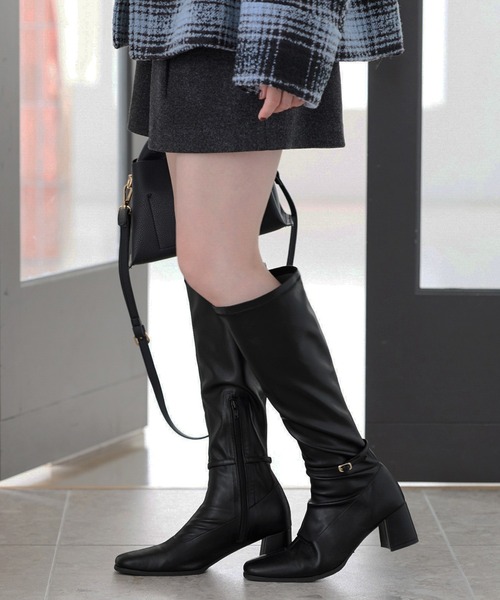 Juze(ジュゼ)の「【美脚】アンクルベルトストレッチロングブーツ(ブーツ・レディース・ブラック・L/M/S)」の20枚目の写真