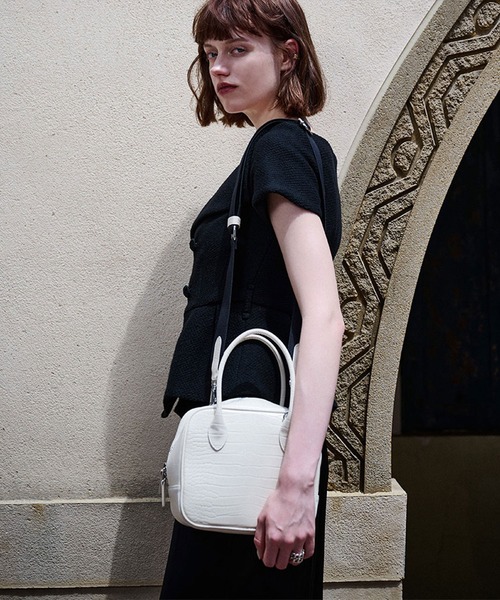 ajew(エジュー)の「Croco square bag(ハンドバッグ・レディース・ダークブラウン系/アイボリー/ブラック/ピンク系その他・FREE)」の10枚目の写真