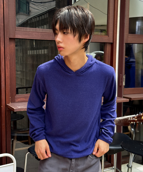 SIGNATURE（シグネチャ）の「ベーシックスリムフードTシャツ[ブルー]（パーカー・メンズ・その他・MEDIUM/LARGE）」の2枚目の写真