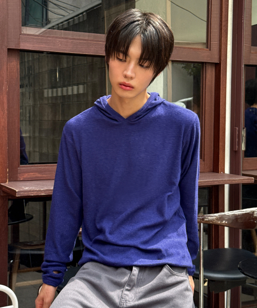 SIGNATURE（シグネチャ）の「ベーシックスリムフードTシャツ[ブルー]（パーカー・メンズ・その他・MEDIUM/LARGE）」の3枚目の写真