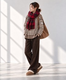ottilie（オティーリエ）の「【 MONTKEMMEL / モンケメル 】バスクボーダー　ウォッシュ加工　ロングスリーブTシャツ（Tシャツ/カットソー）」