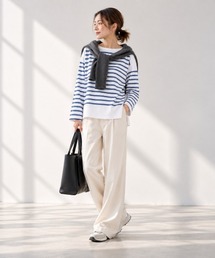 ottilie（オティーリエ）の「【 MONTKEMMEL / モンケメル 】バスクボーダー　ウォッシュ加工　ロングスリーブTシャツ（Tシャツ/カットソー）」