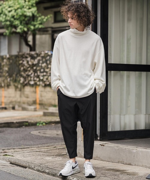 CAMBIO(カンビオ)の「mlt5884-Honeycomb Knit Loose High Neck Pullover ルーズネックトップス(A78726cmb)(Tシャツ/カットソー・メンズ・ホワイト/ブラック/チャコール・L/M/S)」の7枚目の写真