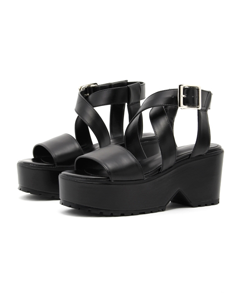 SLY（スライ）の「CROSS PLATFORM SANDAL（サンダル・レディース・ベージュ/ブラック/ホワイト・LARGE/SMALL/MEDIUM）」の3枚目の写真