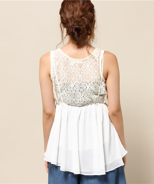 goocy（グーシー）の「setボリュームキャミ（シャツ/ブラウス・レディース・ホワイト/ピンク・FREE）」の8枚目の写真