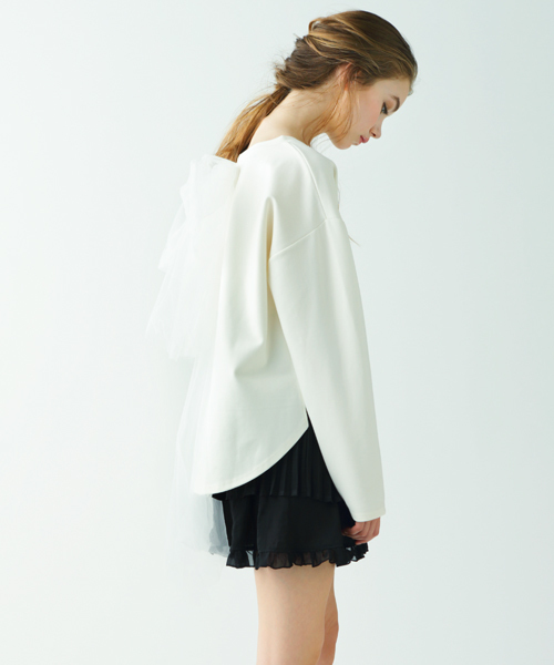 MICOAMERI(ミコアメリ)の「ルーズシルエットバックチュールtee(Tシャツ/カットソー・レディース・グレー/ブラック/ホワイト・FREE)」の15枚目の写真