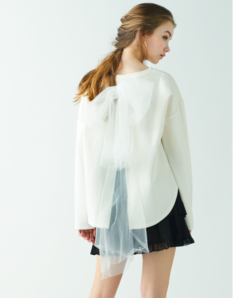 MICOAMERI(ミコアメリ)の「ルーズシルエットバックチュールtee(Tシャツ/カットソー・レディース・グレー/ブラック/ホワイト・FREE)」の16枚目の写真