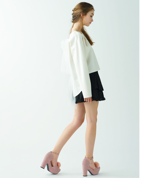 MICOAMERI(ミコアメリ)の「ルーズシルエットバックチュールtee(Tシャツ/カットソー・レディース・グレー/ブラック/ホワイト・FREE)」の17枚目の写真