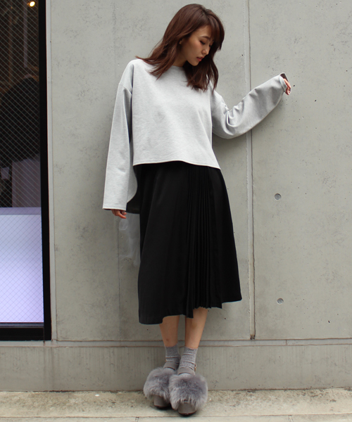 MICOAMERI(ミコアメリ)の「ルーズシルエットバックチュールtee(Tシャツ/カットソー・レディース・グレー/ブラック/ホワイト・FREE)」の10枚目の写真